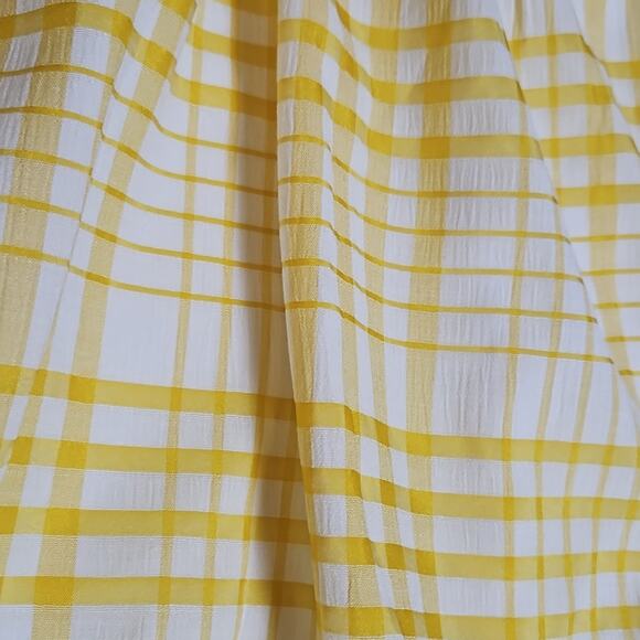 NWT Lush Puff Sleeve Sunshine Plaid Mini Dress in Yellow Sz Small - Picture 7 of 8